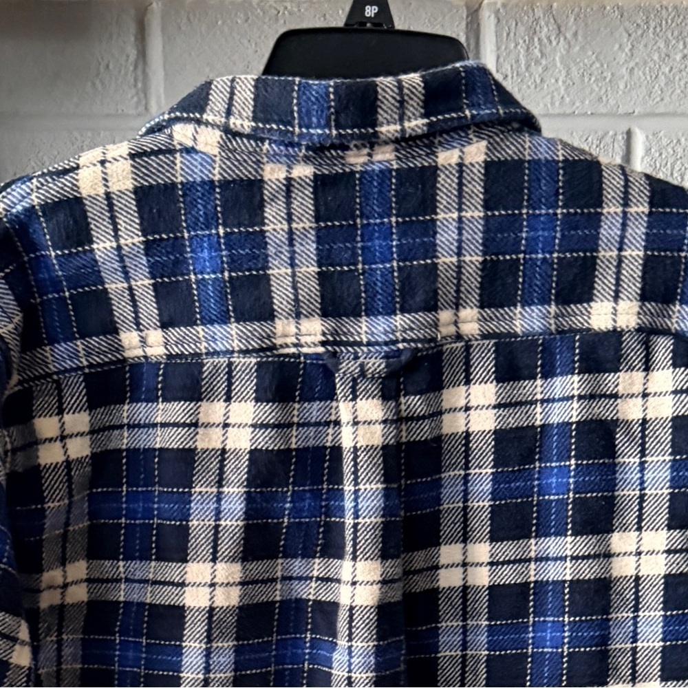 Orvis Men's Navy and Cream Plaid 100% cotton Shirt size M - Picture 5 of 7